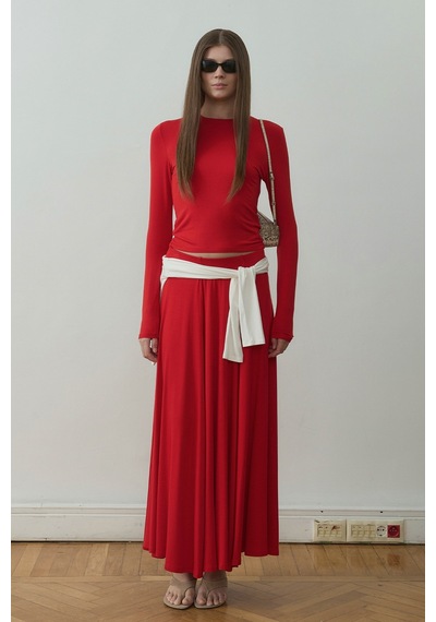 Suud Collection Kırmızı Kate Slim Tişört