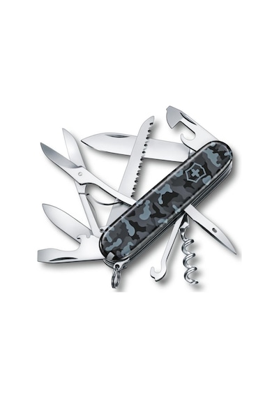 Victorinox Huntsman 1.3713.942 Kamuflaj İsviçre Kamp Çakısı Mavi - Siyah