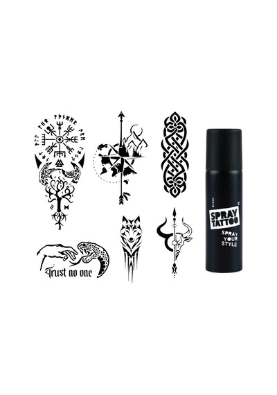 Tribal Ve Pusula Spray Tattoo İle Geçici Dövme Yapma Seti