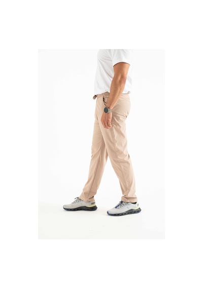 Longberg Erkek Beli Lastikli Bağcıklı Mevsimlik Jogger Spor Pantolon Bej