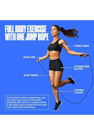 Sporsize Uzunluğu Ayarlanabilir Atlama İpi 280 Cm Fitness Ve Kardiyo İpi, Hız Atlama, Hııt Ve Ev Antrenmanları