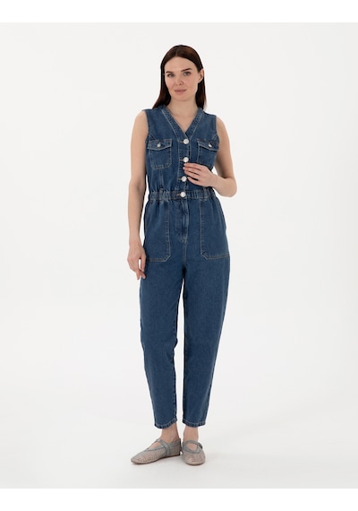Pierre Cardin Kadın Buz Mavisi Tulum Jean 50308961-vr095 Buz Mavisi