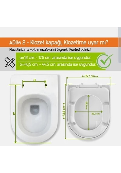 Nevora Klozet Kapağı Termoplastik Yavaş Kapanan Yarım Daire Formlu