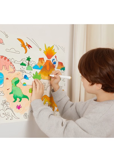 Mideer Yapışkanlı Boyama Rulosu Muhteşem Dinozorlar 4 Metre