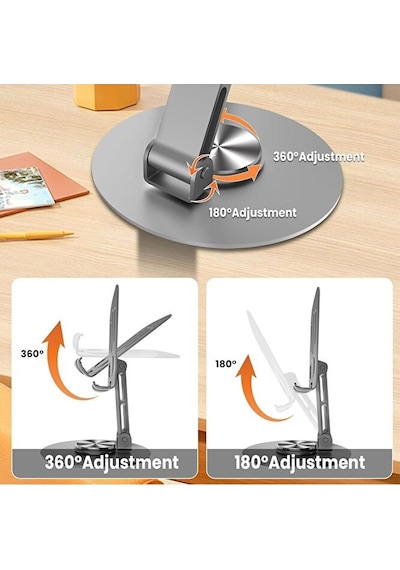 Katlanabilir Ve Ayarlanabilir Metal Telefon Tutucu Stand 360 Döne