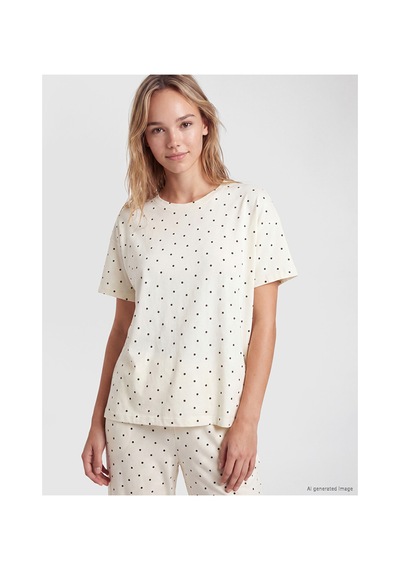 Lcw Dream Ekru Bisiklet Yaka Pauntiyeli Kadın Pijama Takımı