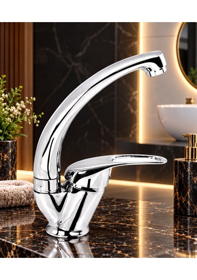 Homees 3 Lü Mutfak Banyo Lavabo Bataryası Seti Gri Krom