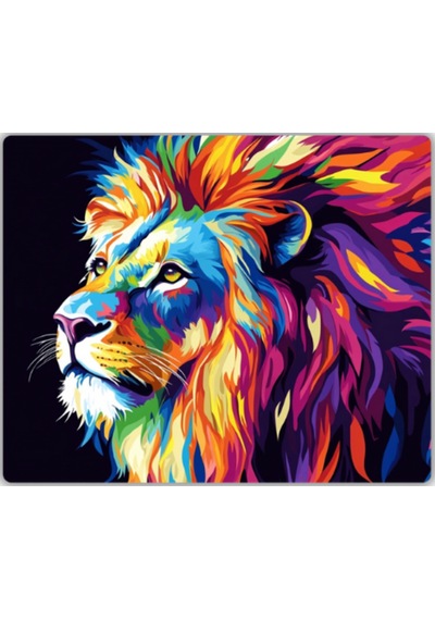 Renkli Aslan Baskılı Mouse Pad 18x22 Cm