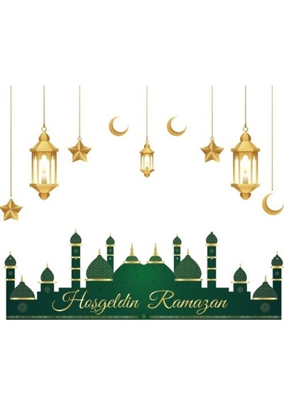Hoşgeldin Ramazan Kağıt Afiş Varaklı 95 Cm