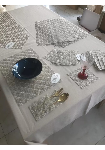 Sofra Takımı Orion Gardenya Keten Yemek Takımı 160x260 Masa Seti 26 Parça Runner Set Platin Çok Renkli Sofra Takımı Orion Gardenya Keten Yemek Takımı 160x260 Masa Seti 26 Parça Runner Set Platin Çok Renkli