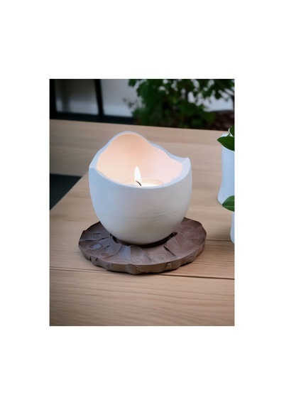 3d Baskı Egglight Mumluk Beyaz