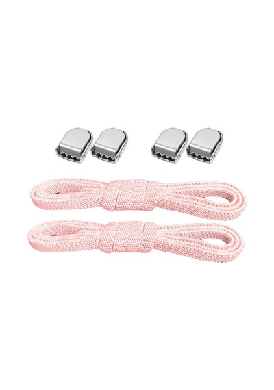 Akıllı Kilitli Ayarlanabilir 1 Çift Pembe 6 Mm Lastik Pratik Bağcık Pembe