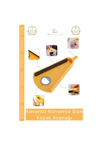 Premium Çok Fonksiyonlu Pratik V Şekilli Kavanoz Konserve Şişe Kapak Açacağı Çok Renkli