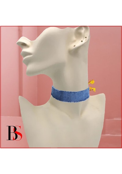Mavi Kot Kadın Choker Kolye Mavi