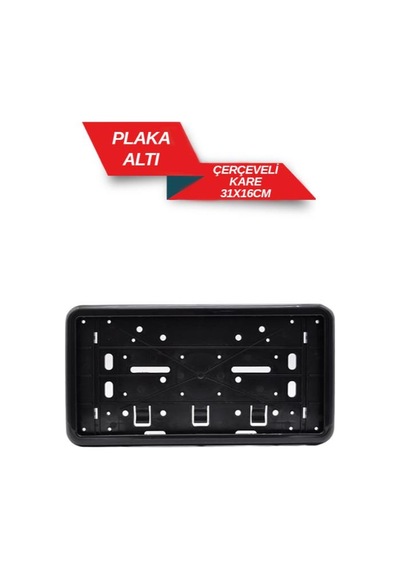 Plaka Altı Kare 32x17 Çerçeveli Siyah Plakalık