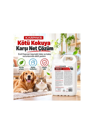 Urın-ex 5 Kg Profesyonel Leke Sökücü Ve Koku Giderici Kedi Köpek İdrar Lekesi Ve Kokusu Halı Koltuk Yatak