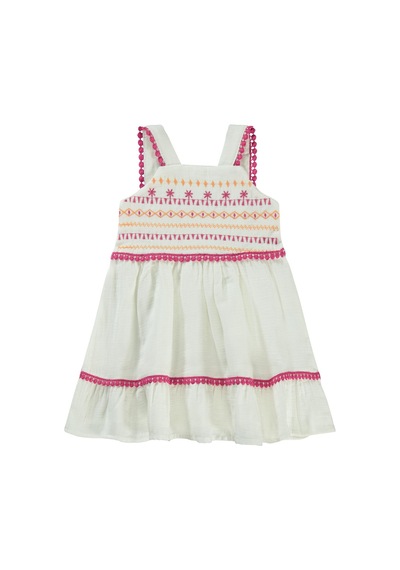 Civil Baby Nakışlı 6-18 Ay Elbise - Ekru