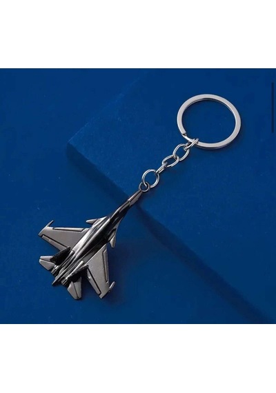 Herşey Nota F16 Savaş Uçağı Uçak Hostes Pilot Siyah Metal Anahtarlık