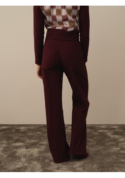 Xint Bordo Pamuk Dokulu Oversize Pantolon 201210