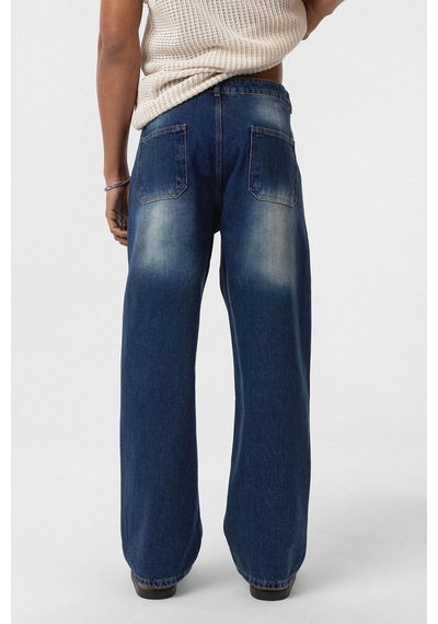 Vamos Cep Detaylı Baggy Fit Jean Yeşil Tint