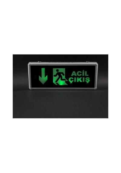 Aşağı İleri Acil Çıkış Levhası, 3 Saat Şarjlı, Elektrikle Çalışır, 3 Watt Ledli Exıt Çıkış