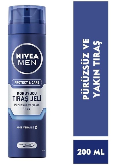 Men Erkek Tıraş Jeli Protect&care 200ml, Aloevera, Pürüzsüz Tıraş, Cildi Kesik Ve Sıyrıklardan