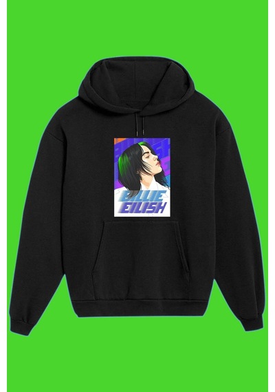 Startmore Unisex Siyah Billie Eilish Baskılı Sweatshirt Siyah