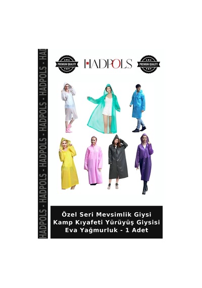 Hadpols Özel Seri Mevsimlik Giysi Kamp Kıyafeti Yürüyüş Giysisi Eva Yağmurluk - 1 Adet Mor
