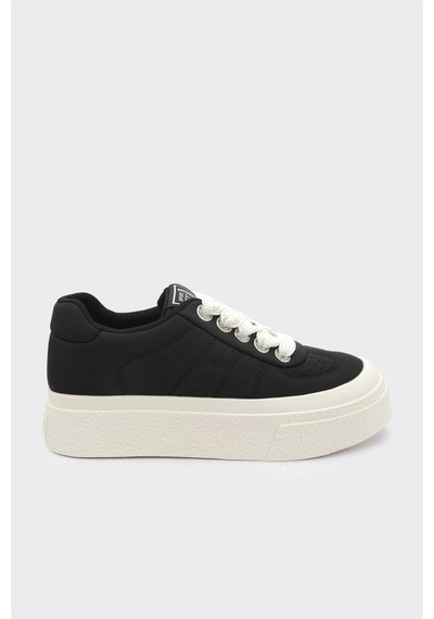 Derinet Günlük Comfort Taban Kadın Sneaker Siyah Bej Siyah Bej