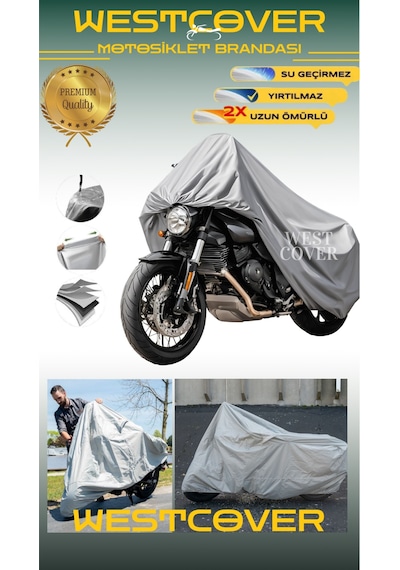 Kanuni Windys 150 Lx Motosiklet Koruma Örtüsü Brandası Su Geçirmez Gri Renk