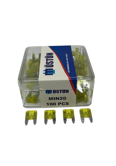 Mini Bıçak Sigorta 20 Amper 100 Adet Mini Boy Oto Sigorta 20a