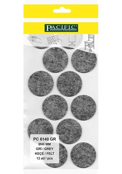 Pacıfıc Gri Yapışkanlı Keçe Ø 40mm