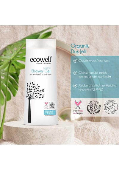Ecowell Organik Duş Jeli 2 x 300 ML