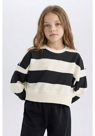 DeFacto Kız Çocuk 2'li Takım Çizgili Bisiklet Yaka Sweatshirt Beli Lastikli Jogger Eşofman Altı D4091A824WNBK26 Siyah DeFacto Kız Çocuk 2'li Takım Çizgili Bisiklet Yaka Sweatshirt Beli Lastikli Jogger Eşofman Altı D4091A824WNBK26 Siyah