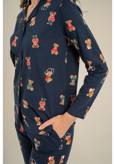 Rolypoly Anne Kız Winter Bear Lacivert Gömlek Pijama Takımı Rp3919-a-v2 Rp3919-a-v2