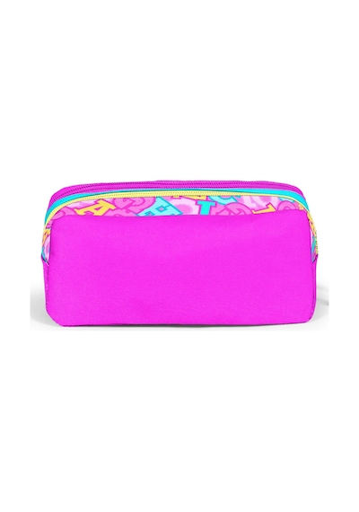 Coral High Kız Çocuk Pembe Su Yeşili Harf Baskılı İki Bölmeli Kalem Çantası/kalemlik 31041