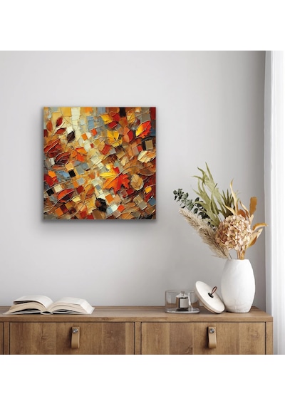 Sonbahar Mevsimi Kanvas Tablo 60x60cm Çok Renkli