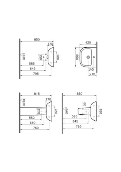 VitrA S20 5501L003-0001Lavabo Beyaz 50 CM