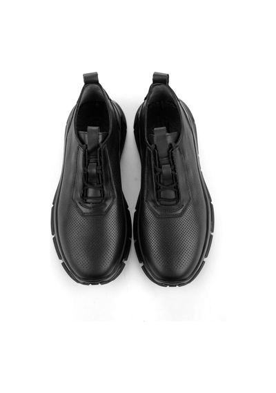 Bambi Siyah Hakiki Deri Erkek Sneaker E01958178003 Siyah
