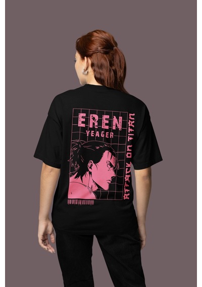 Sevbano Attack On Titan Sırt Baskılı Unisex Oversize Eren Yeager Anime Ka Siyah Sevbano Attack On Titan Sırt Baskılı Unisex Oversize Eren Yeager Anime Ka Siyah