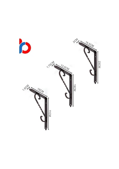 2 Adet Ferforje Raf Altı Ayağı 13x19 Cm Galvaniz