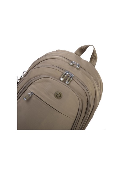 Nas Bag Unisex Büyük Boy Sırt Çantası Çok Gözlü Okul Çantası Haki