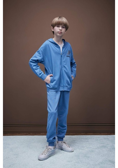 DeFacto Erkek Çocuk Baskılı Kapüşonlu Fermuarlı Sweatshirt D8536A825SPIN195 DeFacto Erkek Çocuk Baskılı Kapüşonlu Fermuarlı Sweatshirt D8536A825SPIN195