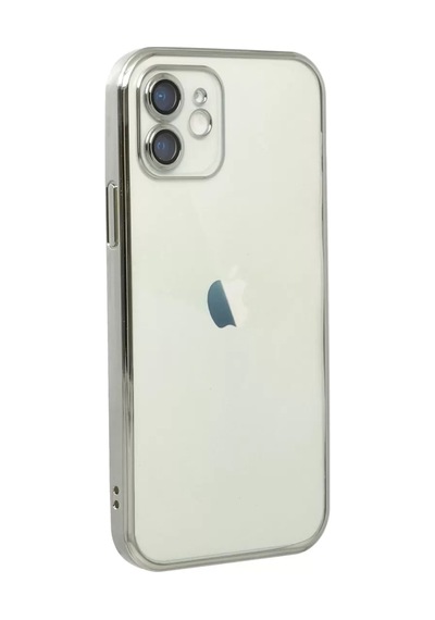 Apple iPhone Uyumlu 12 Kılıf Lensli Silikon - Gümüş Çok Renkli