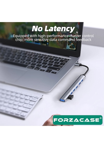 Forzacase FC752 USB 2.0 To Type-C 7 Port 7 İn 1 Usb Çoklayıcı Hub