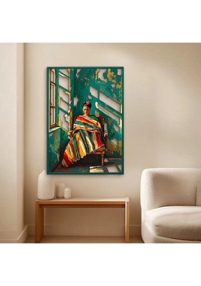 Renkli Şallı Bohem Kadın - Metal Tablo - Dec0341 36 X 50 Cm Çok Renkli
