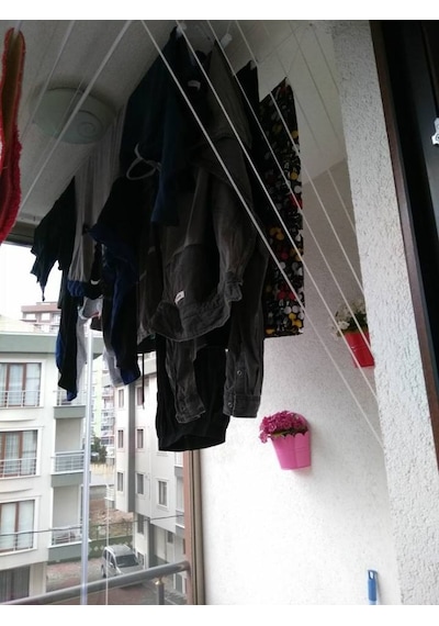 Güneş Asansörlü Çamaşır Askısı 7 Çubuklu 200 CM Çamaşırlık