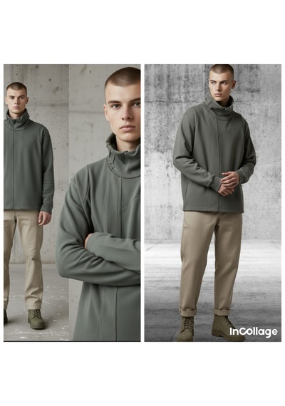 Black Steel Balıkçı Yaka Erkek Sweatshırt Haki