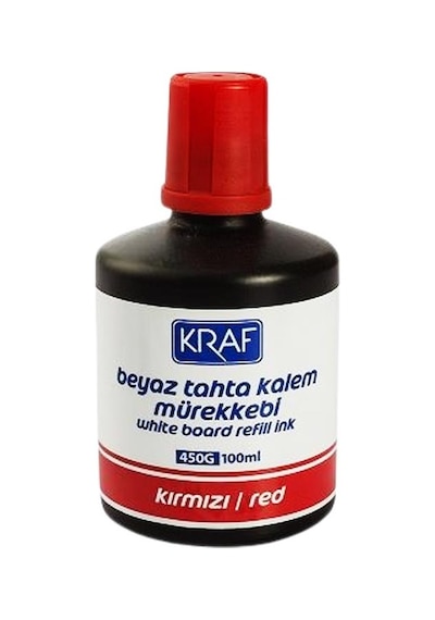 Kraf Beyaz Tahta Kalemi Mürekkebi 100ml Kırmızı 450g