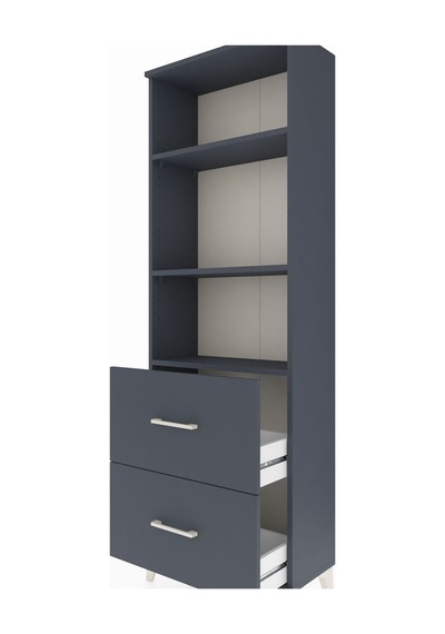 Arges Dolap 3 Raflı 2 Çekmeceli 60x30x182 Antrasit-antrasit Antrasit